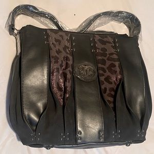 NWT Original by Sharif 🐯 Gunmetal Grey Shoulder Bag with Duster